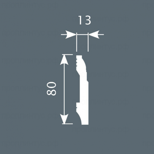 Плинтус PX021, 80х13, 2000мм, Экополимер/16