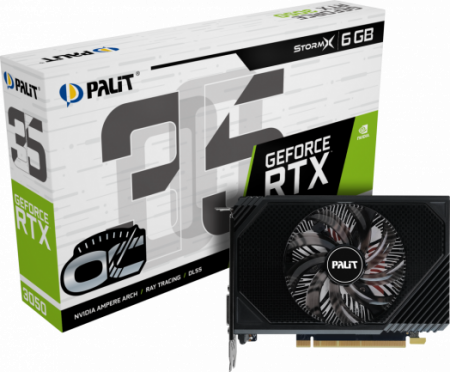Видеокарта GeForce RTX 3050 6Gb Palit StormX OC NE63050S18JE-1070F