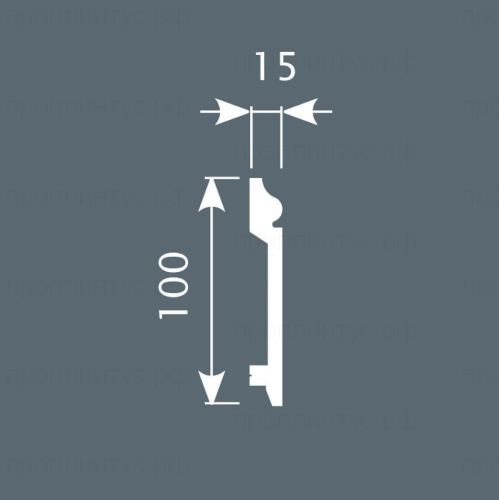 Плинтус PX026, 100х15, 2000мм, Экополимер/7