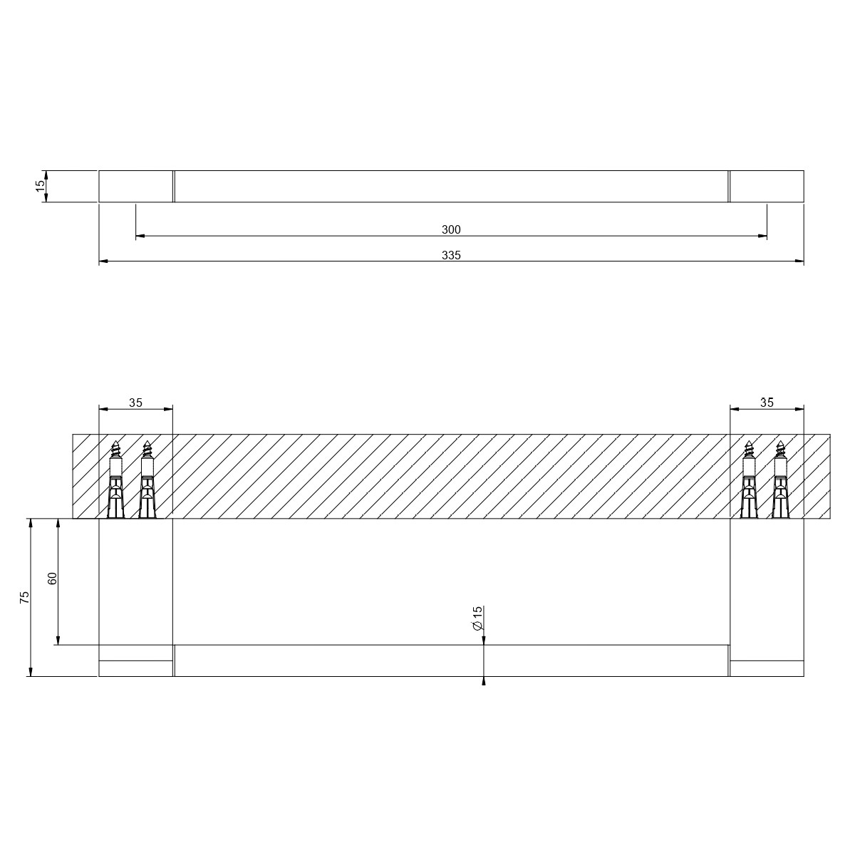 Полотенцедержатель 30 см Gessi Origini Accessories 66500 схема 2