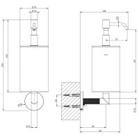 Дозатор для жидкого мыла настенный Gessi Ingranaggio Accessories 63814 схема 2