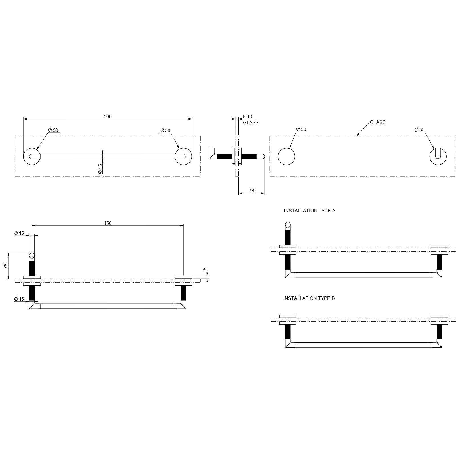 Держатель для полотенец 45 см Gessi Ingranaggio Accessories 63926 схема 2