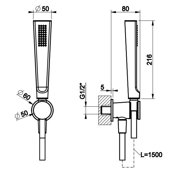 Душевой набор Gessi Shower Sets 45223 схема 2