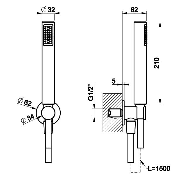 Душевой набор Gessi Shower Sets 14324 схема 2