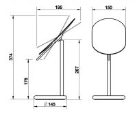 Настольное зеркало Gessi Goccia 38188 37,4х15 схема 2