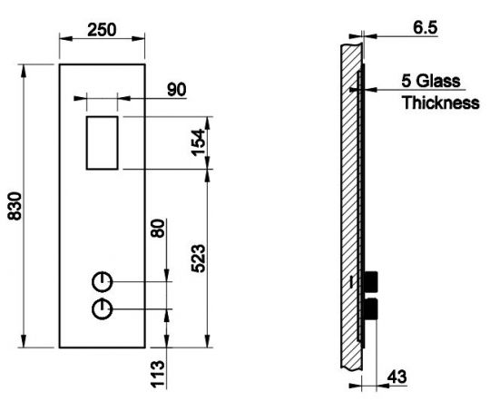 Сенсорная панель для смесителя Gessi 61229 схема 2