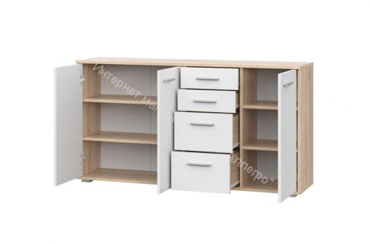 Комод КД-4 FUN Белый/Дуб Сонома