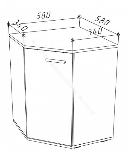 Комод угловой КД-5 FUN Белый