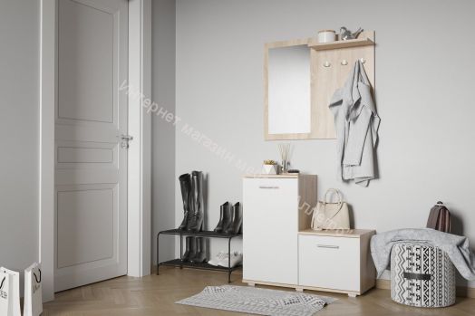 Комплект мебели для прихожей КП-1 FUN Белый/Дуб Сонома