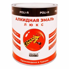 Эмаль Алкидная Poli-R Люкс 3кг Белая, Полуматовая, Универсальная / Поли-р.