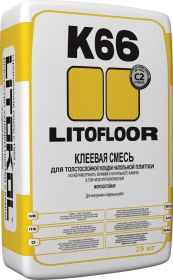 Толстослойная Клеевая Смесь Litofloor K66 25кг Litokol.