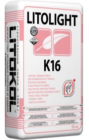 Суперэластичная Клеевая Смесь Litolight K16 15кг Litokol Легкая.