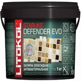 Затирочная Смесь Эпоксидная 2-х комп. Litokol Starlike Defender Evo 1кг S.235 Caffe, Антибактериальная от 1 до 15 мм / Литокол Старлайк Дифендер.