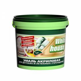 Эмаль Акриловая White House Матовая 1кг Белая, для Детских и Лечебных Учреждений Универсальная.