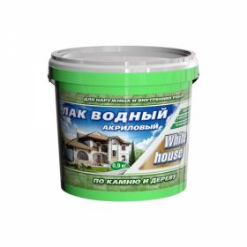 Лак Водный по Дереву и Камню White House 0.9кг Дуб, Полуглянцевый для Внутренних и Наружных Работ.