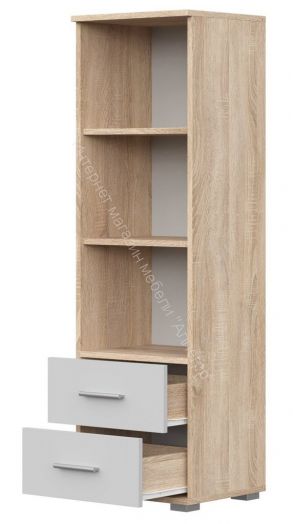 Стеллаж СТ-1.130 FUN Белый/Дуб Сонома