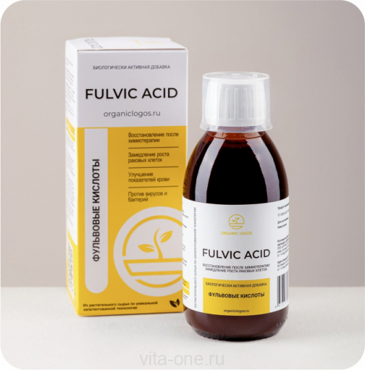 Fulvic Acid Чистая фульвовая кислота Органик Логос 200 мл