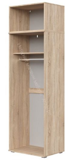 Шкаф 2-х створчатый FUN ШК-1 с антресолью Белый/Дуб Сонома