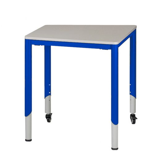 Стол ученический "АССИМЕТРИЧНЫЙ" регулируемый, на колёсиках (Каркас Синий)