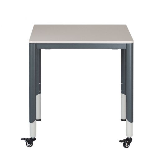 Стол ученический "КВАДРАТНЫЙ" регулируемый, на колёсиках (Каркас серый)