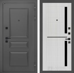 Дверь Входная Лабиринт ОРЛЕАН 02 Сандал белый металлический