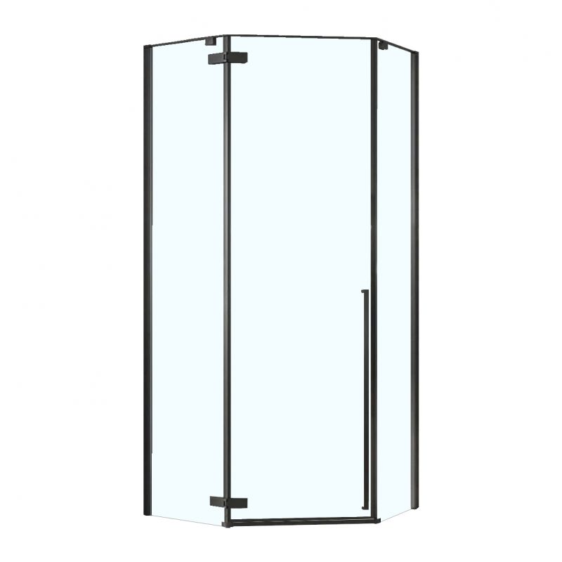 Душевое ограждение Loranto NEO 100x100x195 прозрачное стекло, Easy clean, профиль черный, CS-22107B-100
