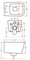 Безободковый подвесной унитаз Artceram A16 ASV003 схема 8