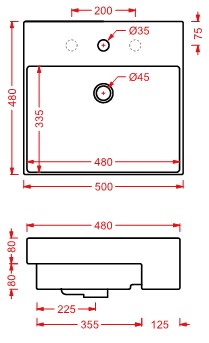 Раковина Artceram Quadro QUL004 50х48 ФОТО