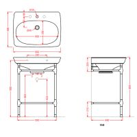 Металлическая консоль для раковины Artceram Civitas CIA002 55x44 схема 3