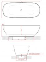 Отдельностоящая ванна Art Ceram HOOP ACW002 схема 4