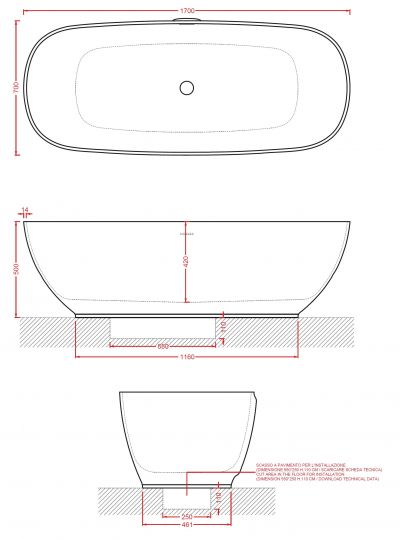 Отдельностоящая ванна Art Ceram HOOP ACW002 ФОТО