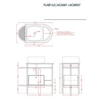 Шкаф Artceram Flair 3.0 с выдвижным ящиком и боковой секцией 400х348х250 мм ACM037 схема 2