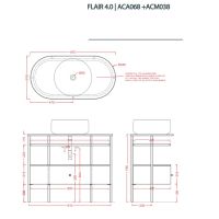 Столешница Artceram Flair 4.0 97х50х75.5 см TFA010 схема 6