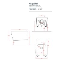 Голубое биде подвесное Artceram A16 ASB001 ASB001 38 схема 2