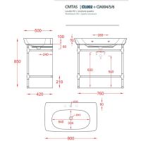 Ножки Artceram Civitas керамические для раковины (2 шт) CIC002 схема 2