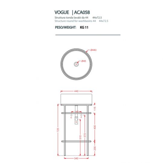 Столешница Artceram Vogue 44х44х72,5 см TFA011 ФОТО