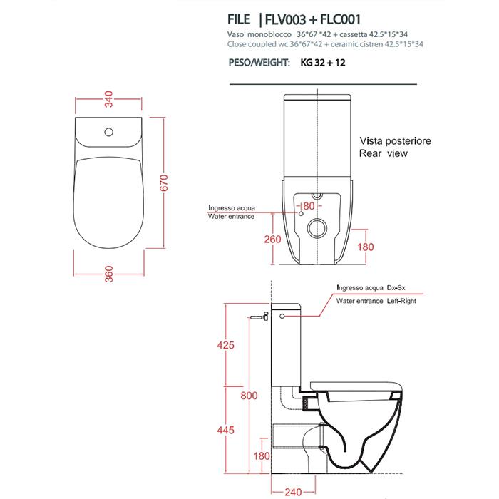 Сливной механизм для бачка 2.0 Artceram File FLC001 FLA001 схема 2