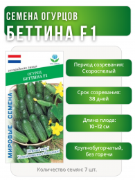 Огурец Беттина F1, Мировые Семена VITA GREEN