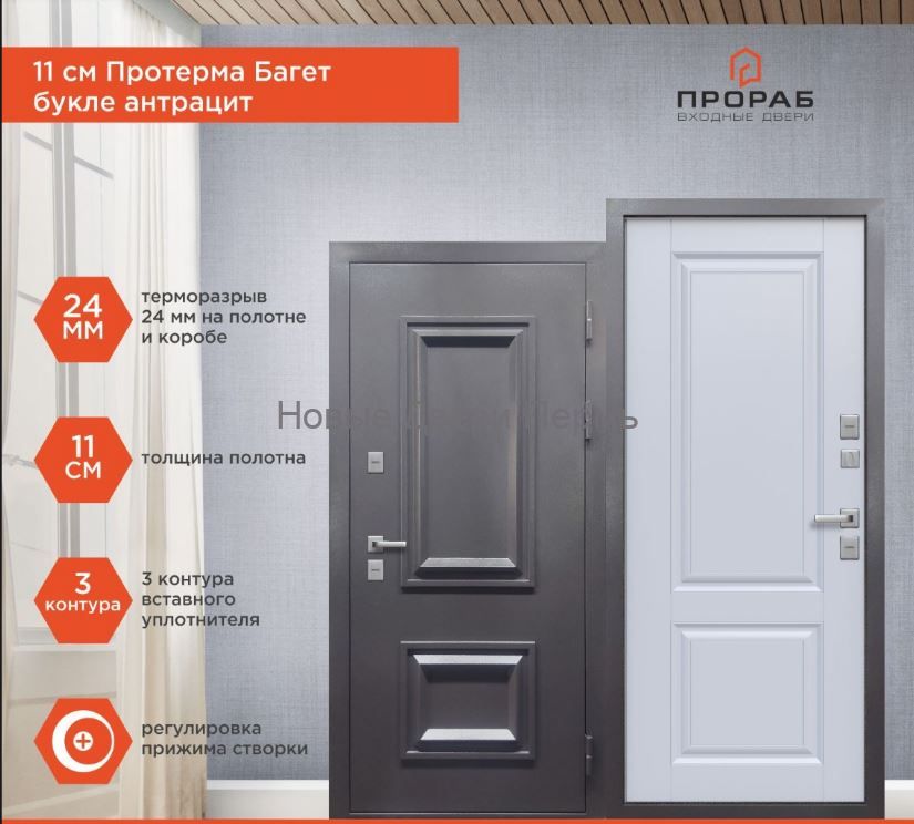 Дверь с терморазрывом 11 см PROTERMA 3D Графит