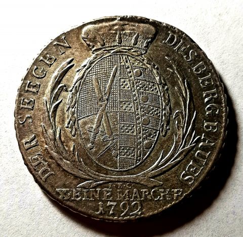 1 талер 1792 Саксония RARE Германия UNC