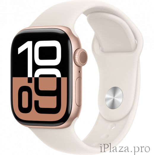 Apple Watch Series 10 42-46mm Aluminum Rose Gold Case Starlight Sport Band