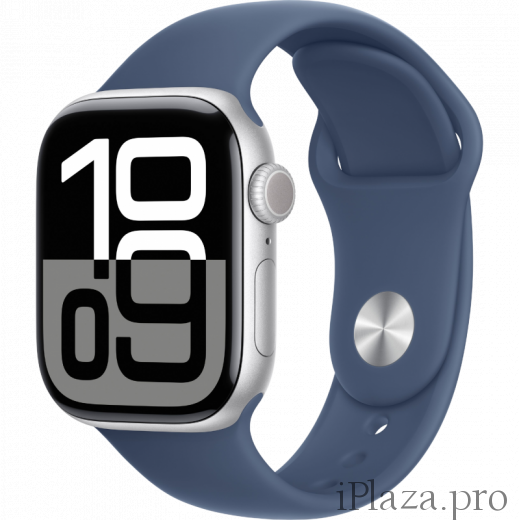 Apple Watch Series 10 46mm Aluminum Silver Case Denim Sport Band