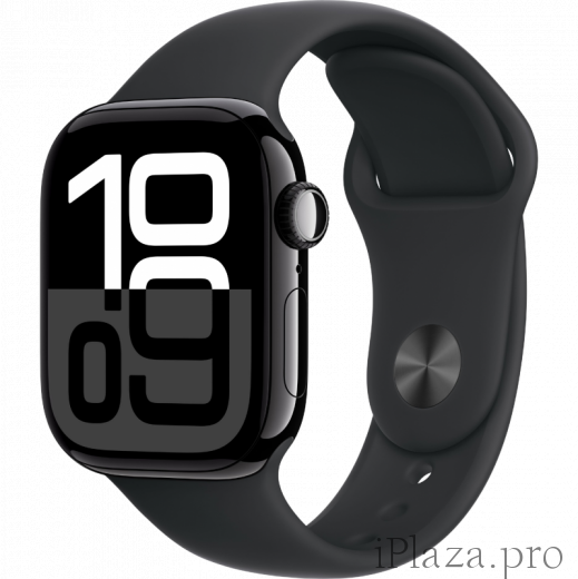 Apple Watch Series 10 42mm- 46mm Aluminum Jet Black Case Black Sport Band