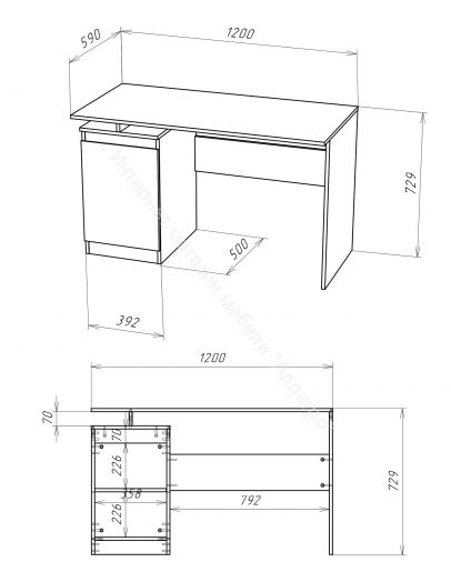 Стол письменный Stern T-5 Дуб Сонома