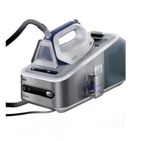Парогенератор Braun IS 7143 WH, 2400 Вт, подошва  3D Eloxall Plus, 7 бар, белый/синий/серый