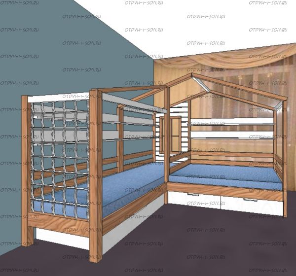 Кровать Домик Угловой Fairy Land (Для Двоих Детей)