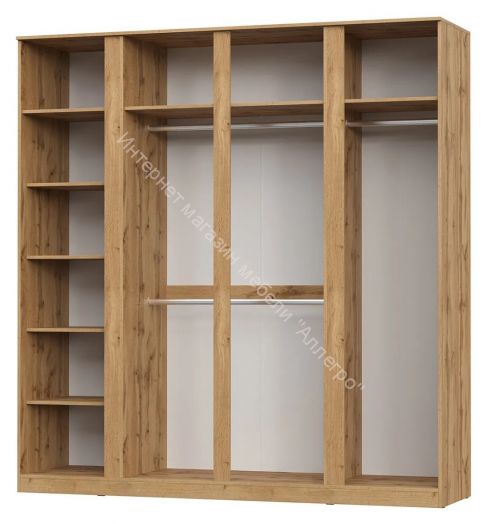 Шкаф 4-х дверный с зеркалом Stern Дуб Вотан