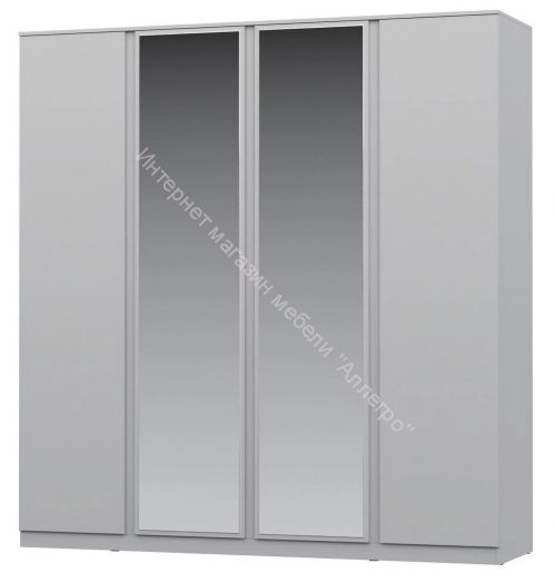Шкаф 4-х дверный с зеркалом Stern Белый