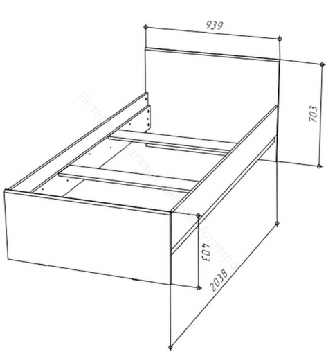Кровать 90х200 Stern Дуб Сонома