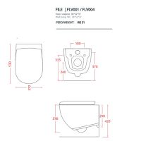 Черный унитаз Artceram File 2.0 FLV004 17 30 схема 2